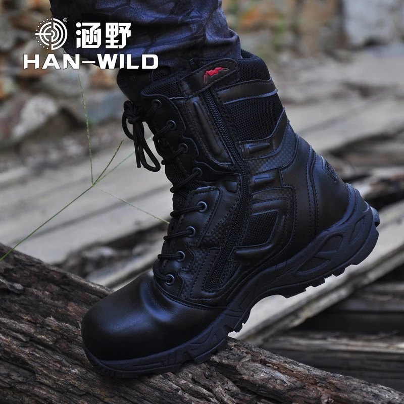 Billige Herren Militär Armee Boot Echtes Leder Vintage Lace Up Wasserdichte Sicherheit Schuhe Schwarz Desert Combat Tactical Ankle Stiefel Männer