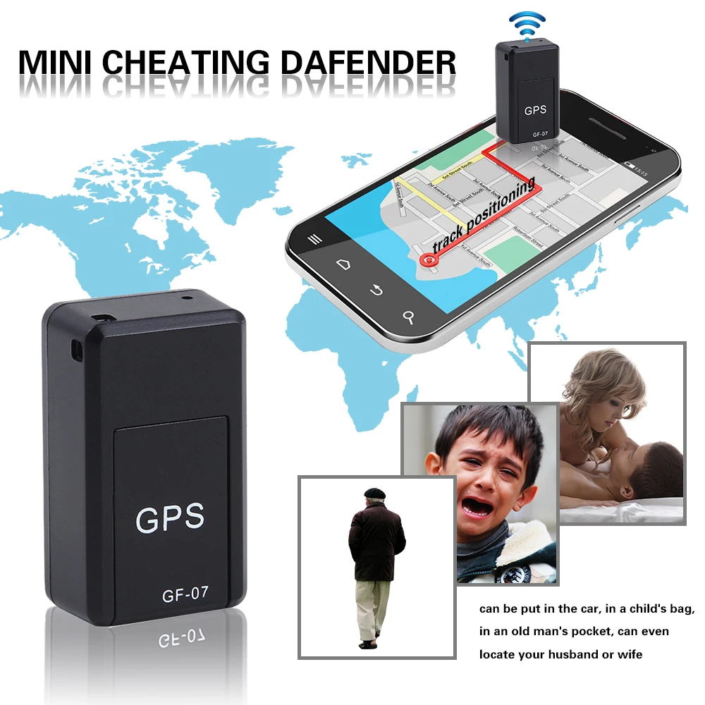 KKMOON GF07 GSM/GPRS мини автомобильный gps трекер автоматическая зарядка в реальном времени портативное отслеживающее устройство Спутниковое позиционирование против кражи