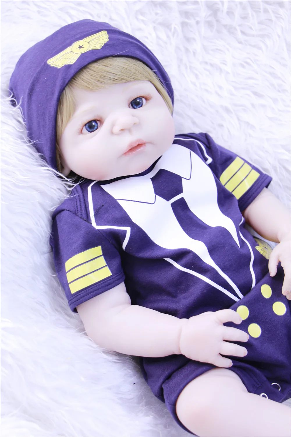 22 дюймов кукла ребенок силиконовый 55 см Reborn Baby Dolls белая кожа мальчик bonecas Модная