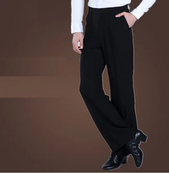 Черные атласные ленты сбоку мужские латиноамериканские брюки мужские современные брюки для бальных танцев Брюки для латинских танцев мужские брюки - Цвет: Black1