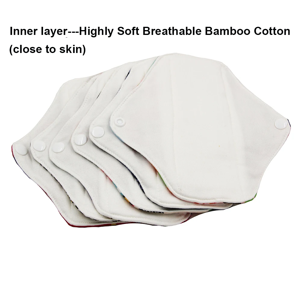 5 шт многоразовые органические менструальные прокладки бамбуковые хлопковые колготки пул моющийся санитарный салфетки для беременных тканевые прокладки с мокрой сумкой
