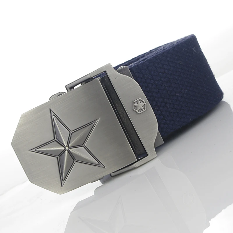 BOKADIAO мужской и женский военный брезентовый ремень роскошный 3D звезда металлический пояс с пряжкой для джинсов армейские тактические ремни для мужчин ремень мужской