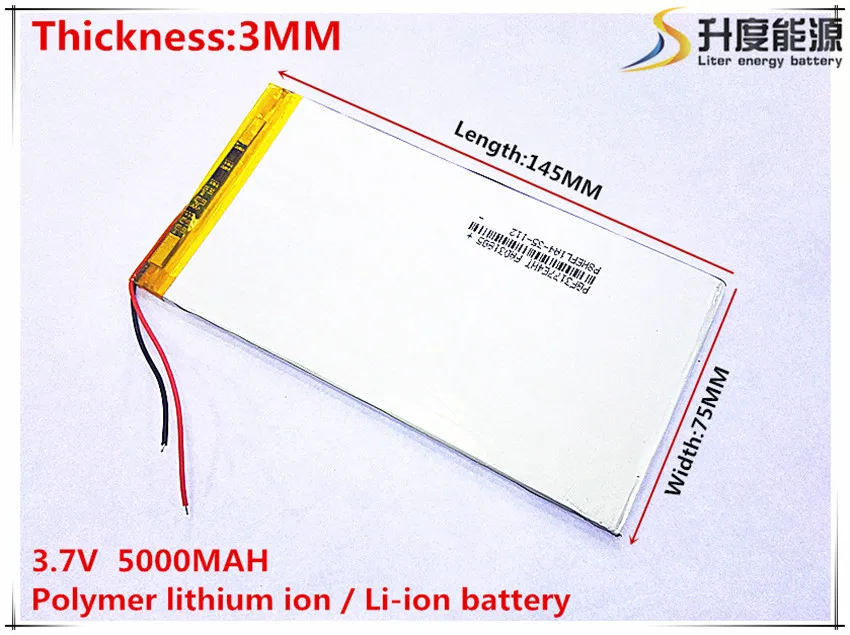 

3.7V,5000mAH,[3075145] PLIB ( polymer lithium ion battery ) Li-ion battery for tablet pc,GPS,mp3,mp4,cell phone,speaker