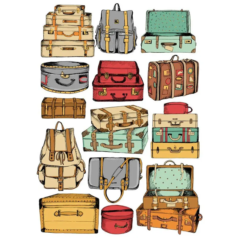 

2 PCS Vintage Travel Box Bag Deco Scrapbook Bullet Journal Stationery Stickers Planner Calendar Agenda School Art Craft Supplies