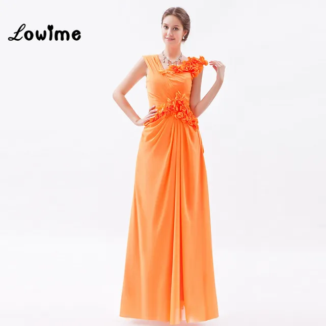 Orange Chiffon Prom Dress