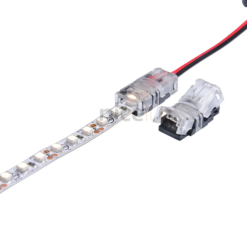 5 шт. разъем для светодиодной ленты 2 pin 8 мм не водонепроницаемый светодиодный разъем 3528 для светильник ленты для подключения провода DIY светодиодный скотч