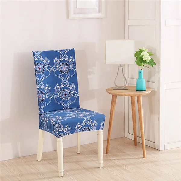 Печатный съемный чехол на стул, большой эластичный чехол, современный чехол на сиденье для кухни, чехлы на кресла стрейч для банкета, домашний декор - Цвет: Color 1