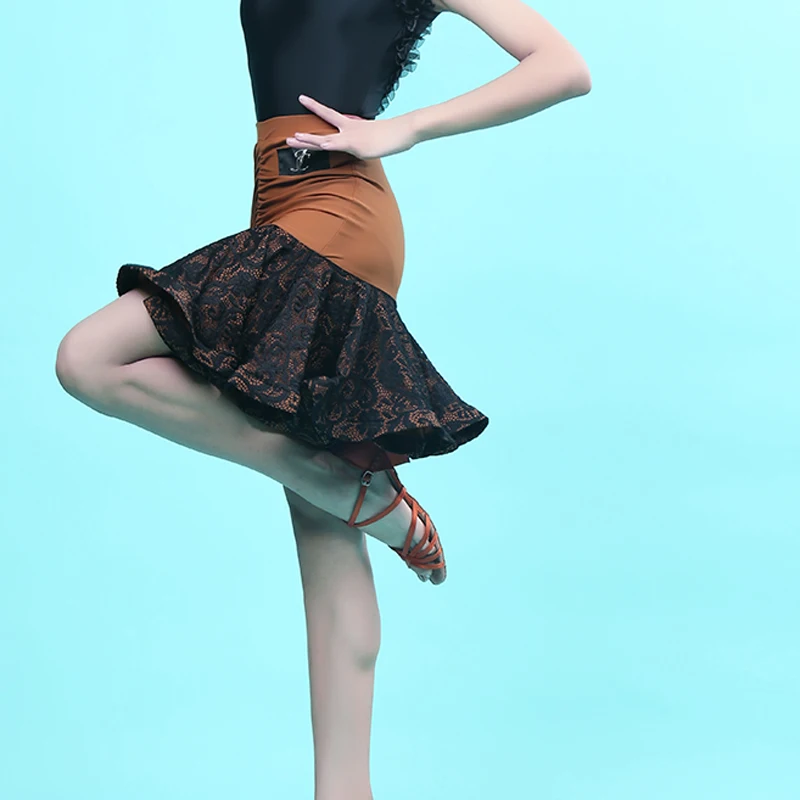 Girls Fashion Latin Performance Dance Lace Costume Chacha Female