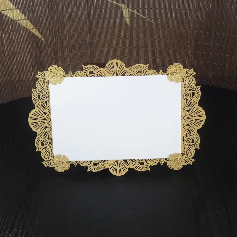 10pcs 18x12cm Laser Cut Diy Lace Wedding Party Menu Card Table