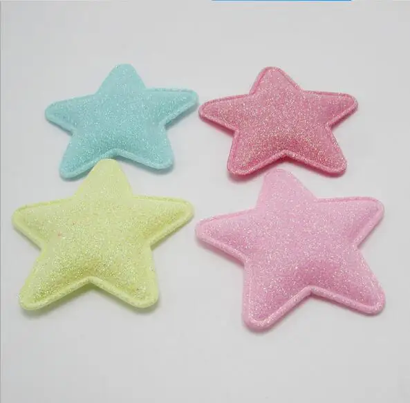 6,5 см 20 шт милый Блестящий Звезда Мягкие аппликации для детей головные уборы аксессуары, DIY принадлежности для вышивки