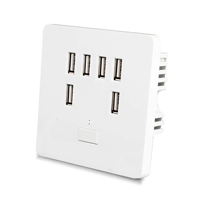 2017-New-Arrival-wall-socket-Power-Usb-Electrical-Outlet-86mm-86mm-4A-6-PORT-quick-charger