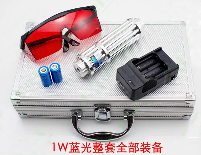 

AAA Super Powerful 5000000m 500w 5in1 450nm Blue Laser Pointer Flashlight Burn Match Candle Lit Cigarette Wicked Lazer+Gift Box