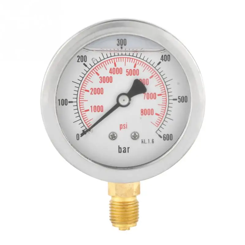 Buy 0 600Bar Pressure Gauge G 1/4" 63mm Dial Hydraulic Water Pressure Gauge