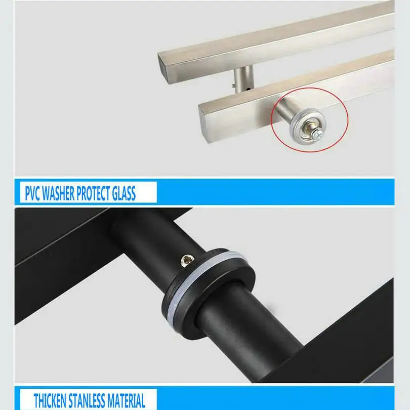 glass door handle stainless square door handle (4)