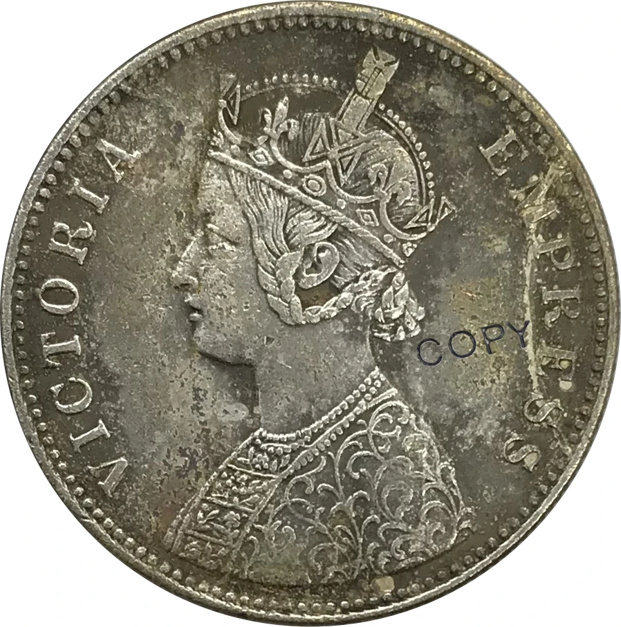 

1877 Индия 1 одна РУПИ Виктория предметы коллекционирования из мельхиора, покрытые серебром копии монет