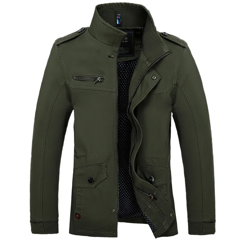 Men Army Military Jacket Male Washing 100 Cotton Leisure Jacket Mens