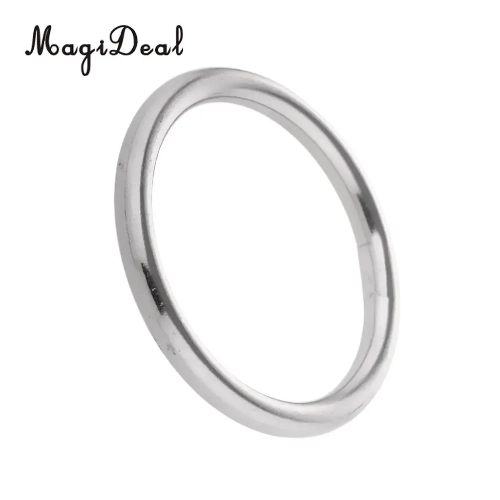 MagiDeal Durable Seamless Stainless Steel O Round Rings Circle Craft Webbing Boat Marine O Ring for Kayak Canoe Rowing Boat Acce