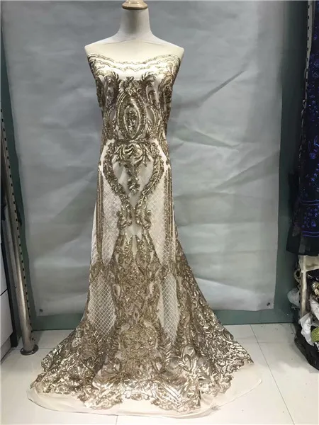 New 2019 gold thread with African lace and sequins in high-end fabrics Nigerian French style sweet used various evening gown | Дом и сад