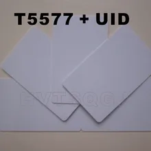 1000 шт. T5577 RFID пустой пвх удостоверение личности с UID