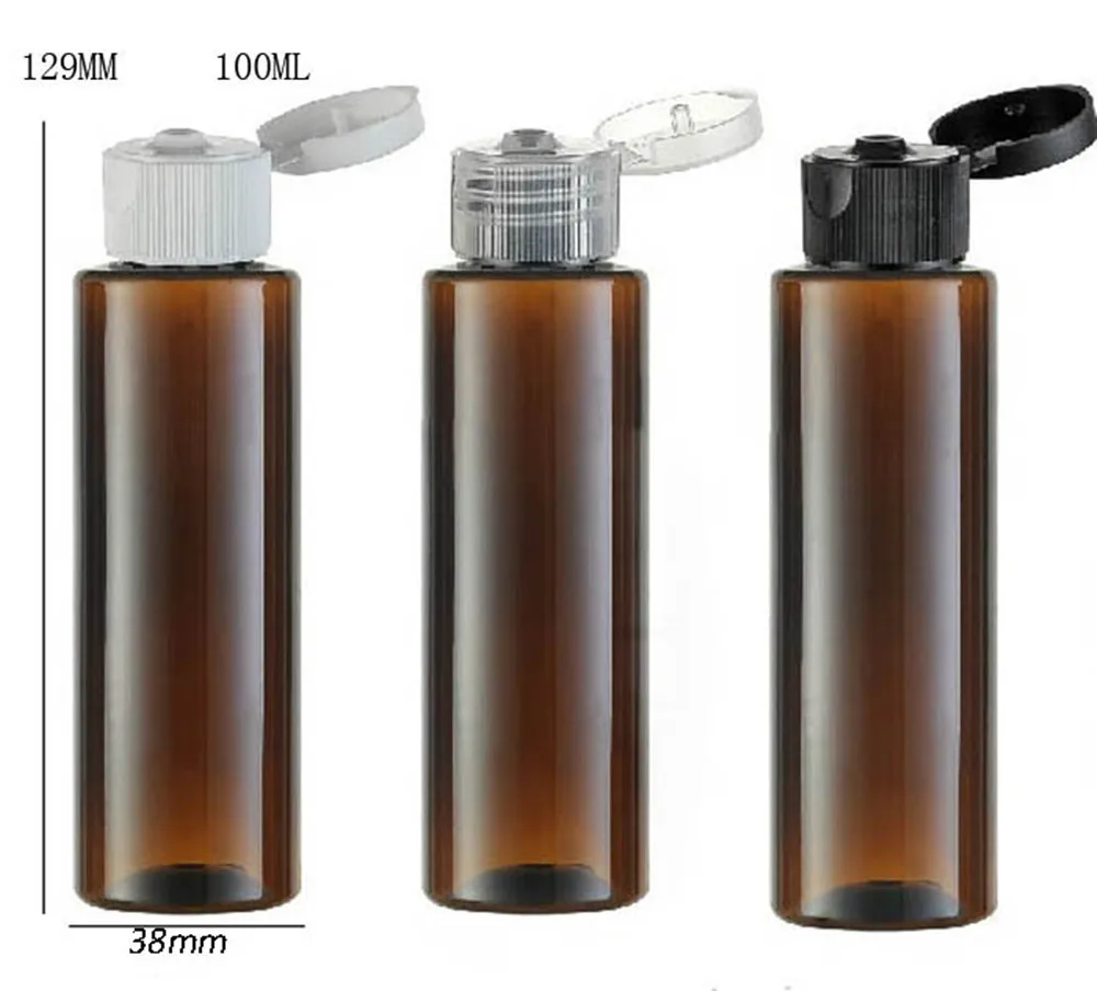 

20pcs/lot 100ml DIY amber pet plastic bottle 100ML Pet bottle with Sma[ top cap 100cc amber cream skin care shampoo bottle