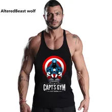 Капитан Америка печати мужские майки Бодибилдинг хлопок майка Топ бренд тренировки Мужской жилет спортивная рубашка без рукавов Одежда