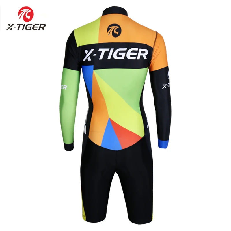 X-Tiger компрессионная Губка Мягкий Весна MTB велосипед Джерси Ropa De Ciclismo с длинным рукавом Триатлон для бега плавание Велоспорт