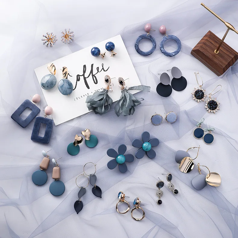 

Korean Flower Drop Earrings For Women 2019 Statement Earrings Round Square Geometric Drop Dangle Earrings Jewelry Wholesale