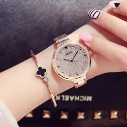 Топ Роскошные Брендовые женские часы с искусственным бриллиантом Нержавеющая сталь розовое золото модные женские часы дамы Повседневное