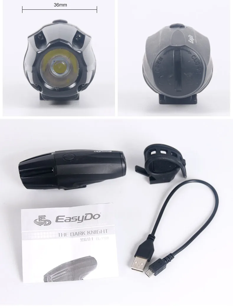 Easydo высокое качество велосипедный фонарь USB Перезаряжаемый велосипедный руль СВЕТОДИОДНЫЙ Фонарь велосипедный передний фонарь фонарик