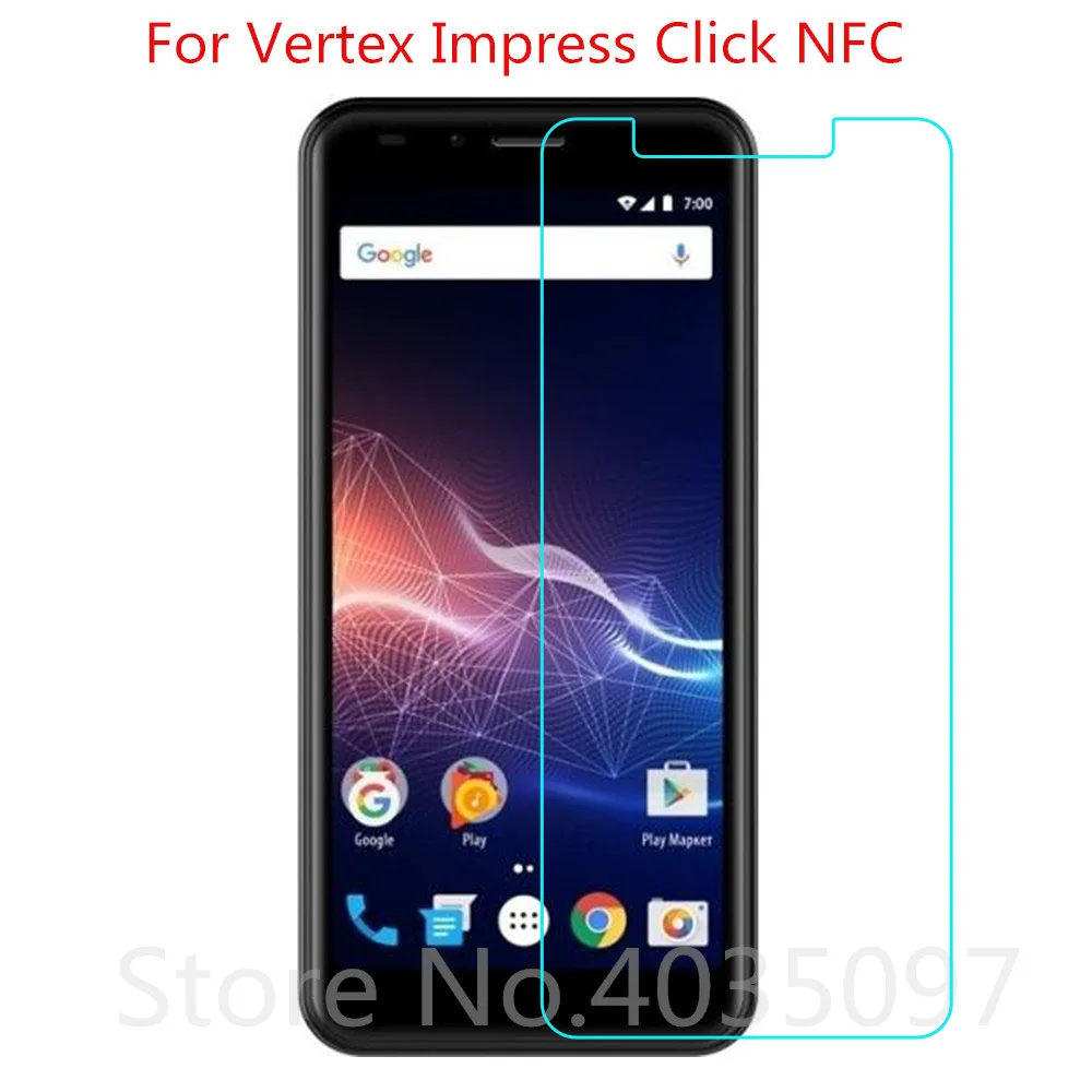 2 шт. закаленное стекло для Vertex Impress Click NFC защита экрана 9H 2.5D Защитное телефона |