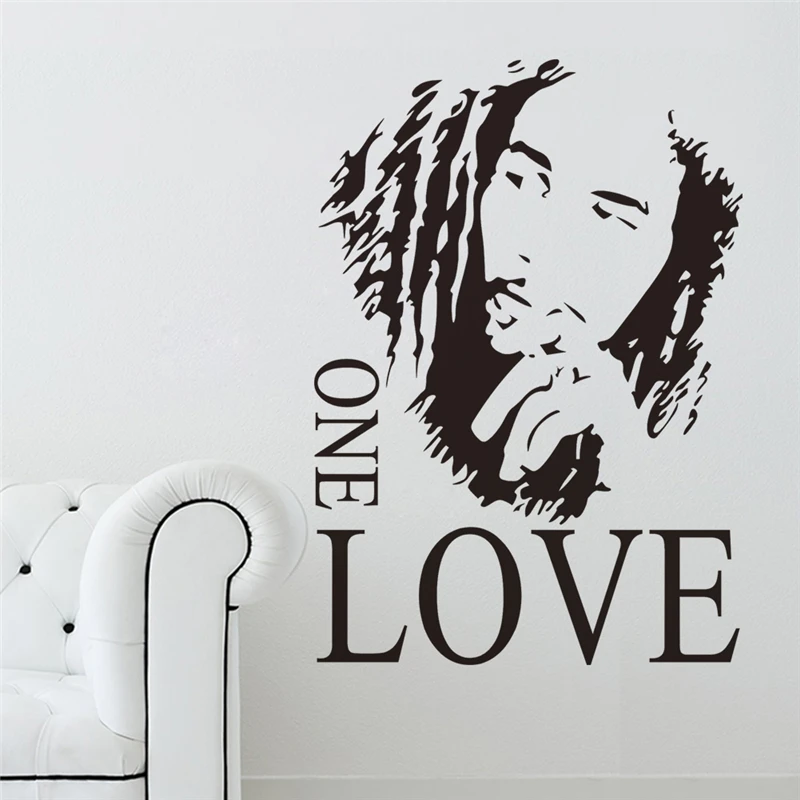 Bob Marley One Love Musique Citations De Mur De Vinyle Autocollant Decoratif Salon Autocollants Enfants Decor A La Maison Papier Peint Affiche Decal Aliexpress