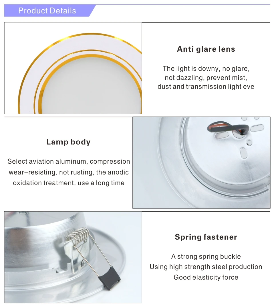 LED Downlight Ceiling White/Warm white 5W 9W 12W 15W 18W led Ceiling lamp Round Recessed AC 220V 230V 240V New type Downlight