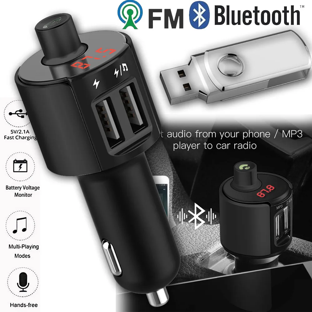 Автомобильный Bluetooth fm-передатчик Беспроводной Громкая связь приемник авто светодиодный MP3-плеер 2.5A двойной USB быстрый автомобиль аксессуары