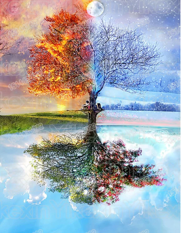 

Full DIY 5D Diamond Painting Seasons Tree Cross Stitch Diamond Embroidery Patterns rhinestones Diamond Gift