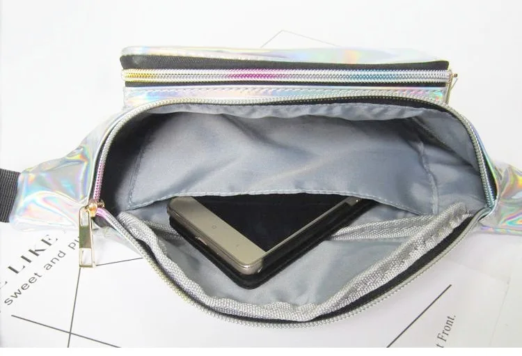 Панк Светоотражающая Лазерная поясная сумка женская сумка для денег PU Голограмма касса голографическая сумка для ног телефон Бум Сумка пояс