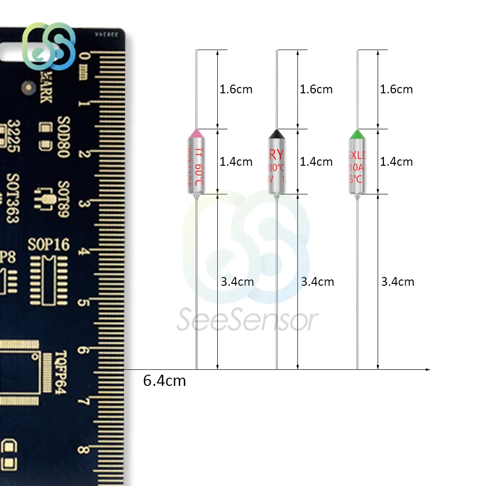 RY TF Термальность предохранитель 10A 250V Температура 60C 65C 85C 100C 105C 113C 120C 130C 152C 165C 167C 172C 185C 192C 210C 216C 240C 280C