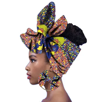 

African Scarf Wax Print Head wraps Women Turban Nigerian Headtie Fashion SY373
