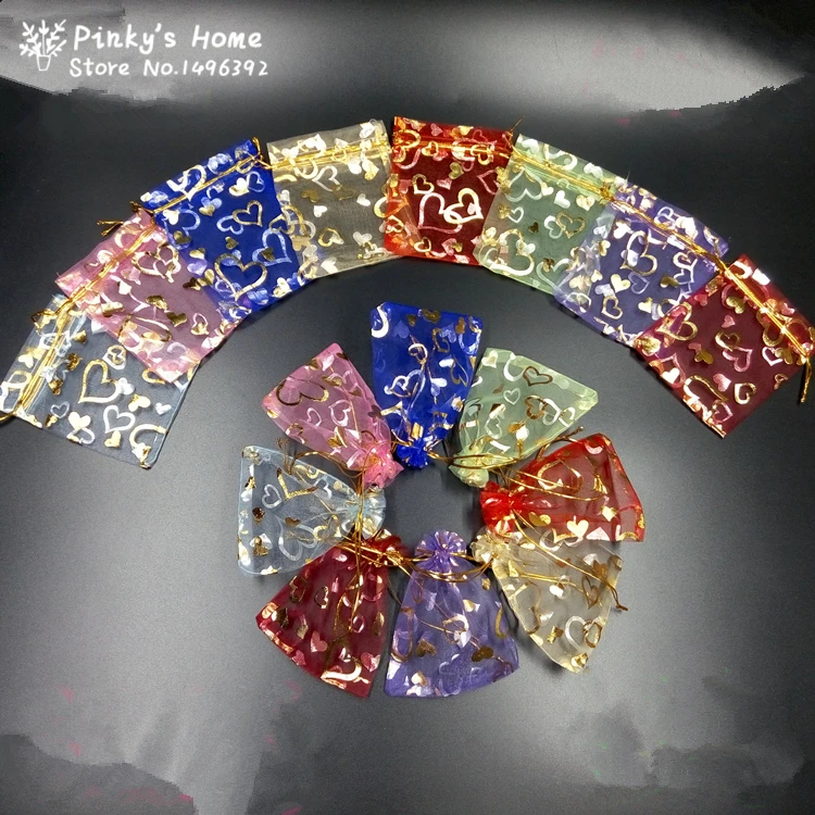 

50pcs/lot Organza Bags 9x12 cm Pouches Stationery Packaging Bags Stationery Mix Colors