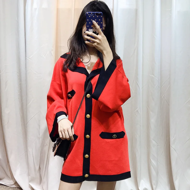 

High quality 50% wool 50% silk knitting coat New 2019 spring autumn fashion women's loose knitted jackets coat A248