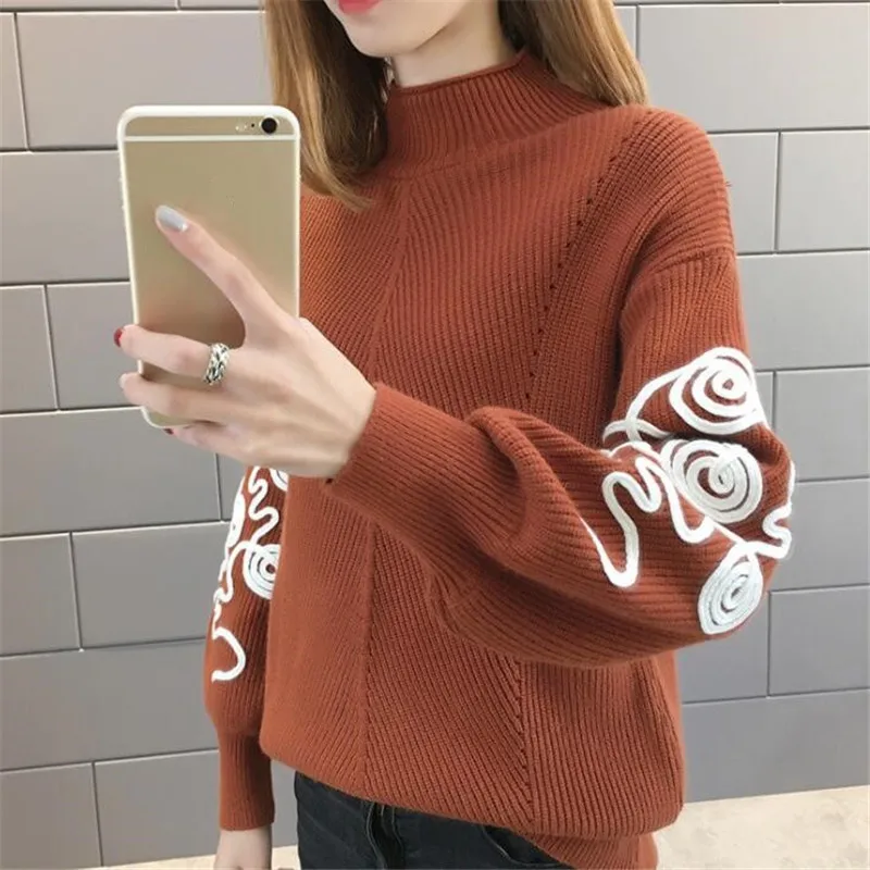 Neploe свитер женский корейский Pull Femme Hiver джемпер крючком с пышными рукавами пуловер Sueter Mujer вязаные свитера с высоким воротом 36816