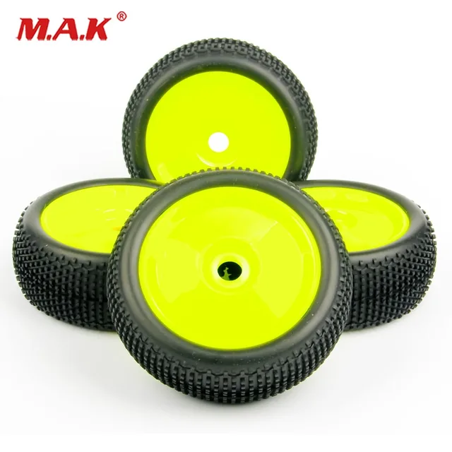 Best Offers 4pcs/set 1/8 RC Car Tires Set Buggy Off-Road Tire Rim 17mm Hex F. Losi HPI Kyosho MP9 1:8 RC XTR Badlands Accessories