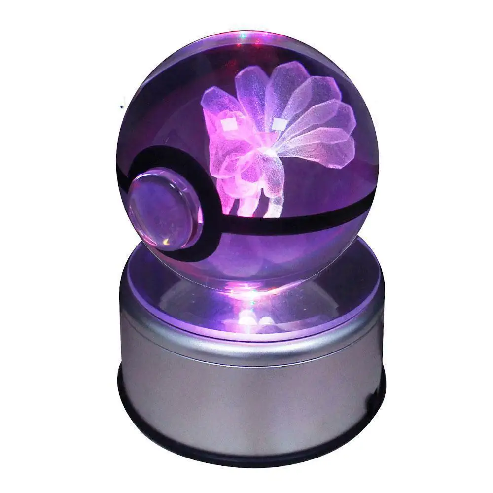 

Crystal Table Lamps For Living Pokeball Sela Design Go Laser 9 Vulpix Engraved Led Rotating Base Children Like 3d Nightligh