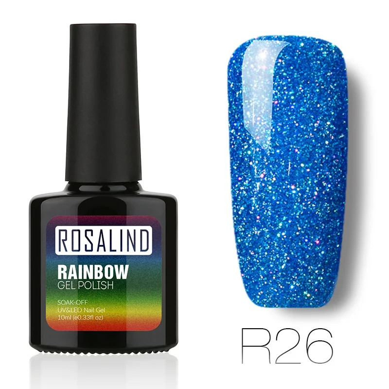 ROSALIND Гель-лак для ногтей 10 мл Радужный Неон RBR01-29 Гель-лак Soak Off UV Nail Art долговечный Гель-лак для ногтей - Цвет: R26