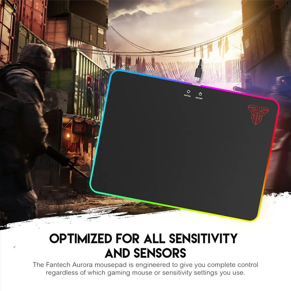 Новинка 2019 коврик для мыши Нескользящая база RGB большая цветная светодиодная