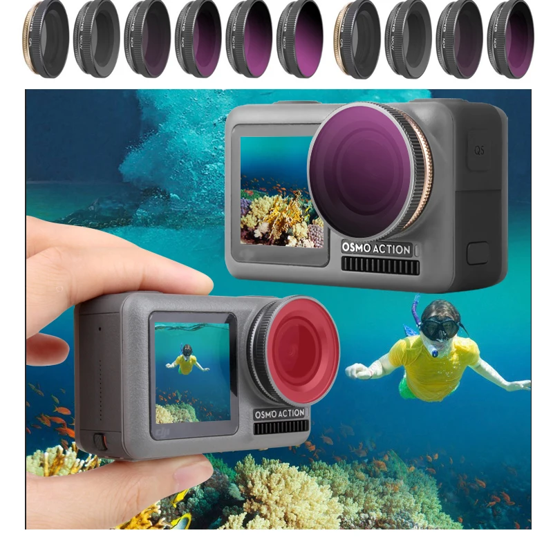 

For OSMO Action CPL MCUV ND4/8/16/32 ND-PL 4/8/16/32 Filter set Lens Filter for For DJI Osmo Action Gimbal Camera Accessories