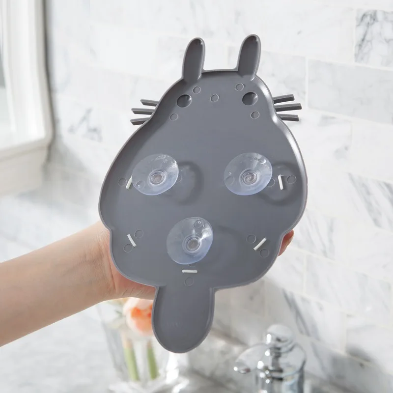 الكرتون الحيوان Totoro مصاصة تخزين الرف البلاستيك فرشاة الأسنان رف الحمام إمدادات غسيل و معجون الأسنان الأطفال ملعقة أصحاب