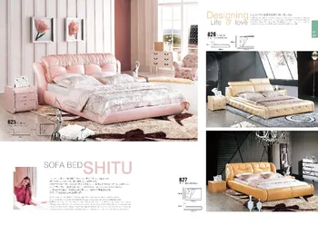 

Simple Button Design Double Size Black Faux Leather Bed