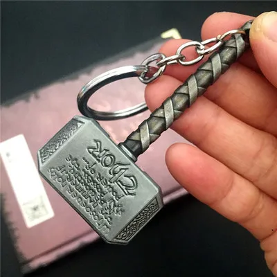 Супер герой Mjolnir оловянный брелок игрушка Мстители Тор молот Тора для мужчин аксессуар - Цвет: A