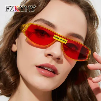 

FZKYNY Fashion Square Sunglasses Women Retro Brand Designer KEEP LOVINIG Sunglasses Pop Red Dyewear UV400 Goggles Oculos De Sol