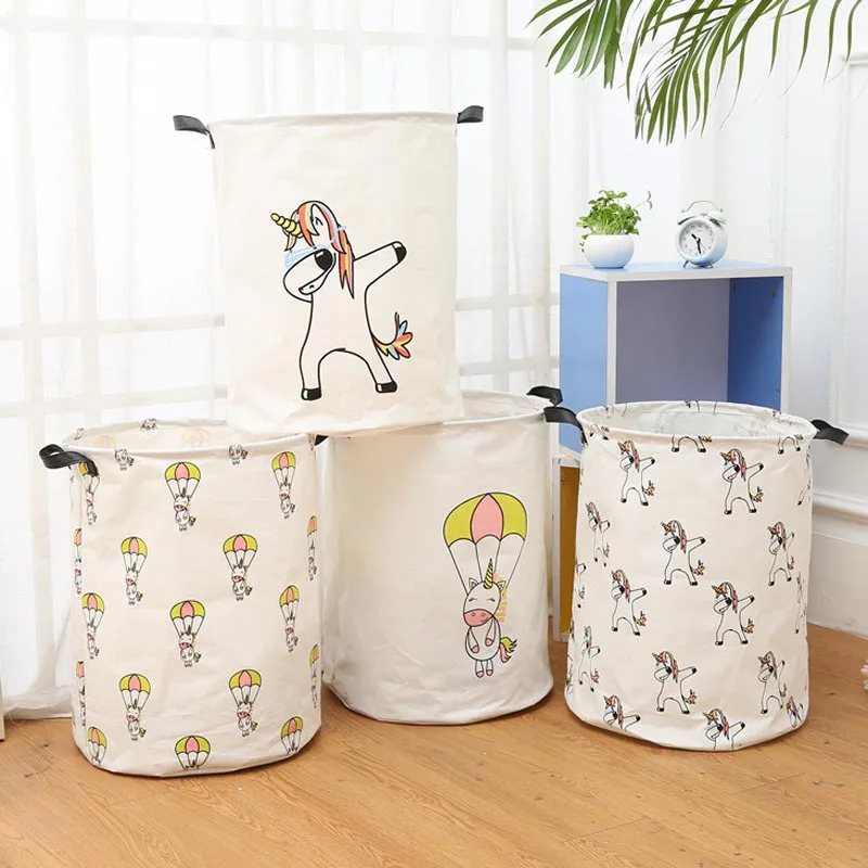 

19.7*15.8in Animal Dirty Clothes Basket Hamper Linen Foldable Laundry Baskets For Toys Organizer Barrel Groceries Storage Basket